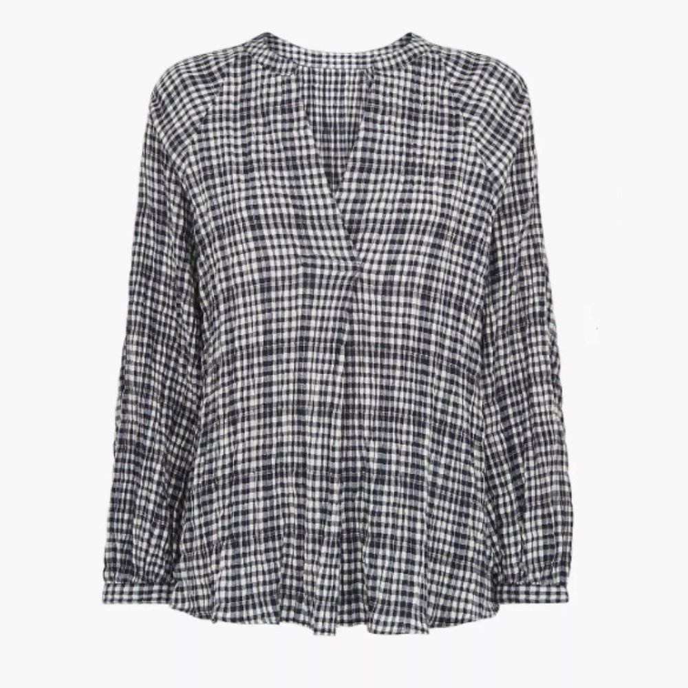 Whistles Oversized Check Top